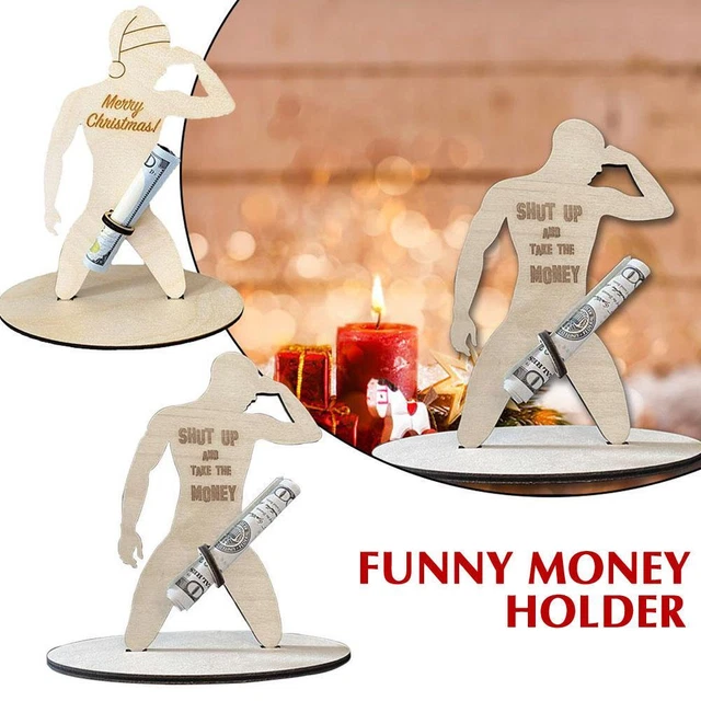 1/2XMoney Holder Engraving Desk Ornament Desktop 3D Funny Holder AU Key U8T4