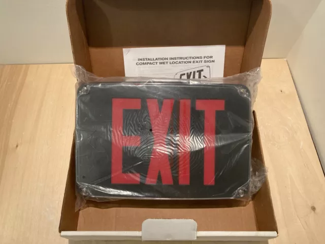 EXITRONIX VEX-WP-1-WB-BL Exit Sign Weatherproof, LED, Polycarbonate Lens