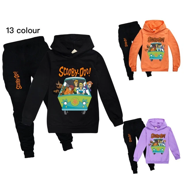 Nuova felpa con cappuccio SCOOBY-DOO casual ragazzo e ragazza + set di pantaloni