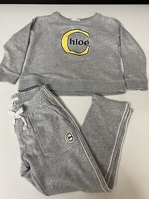 Chloe Girls Grey Tracksuit Set Age 6 In Very Good Condition