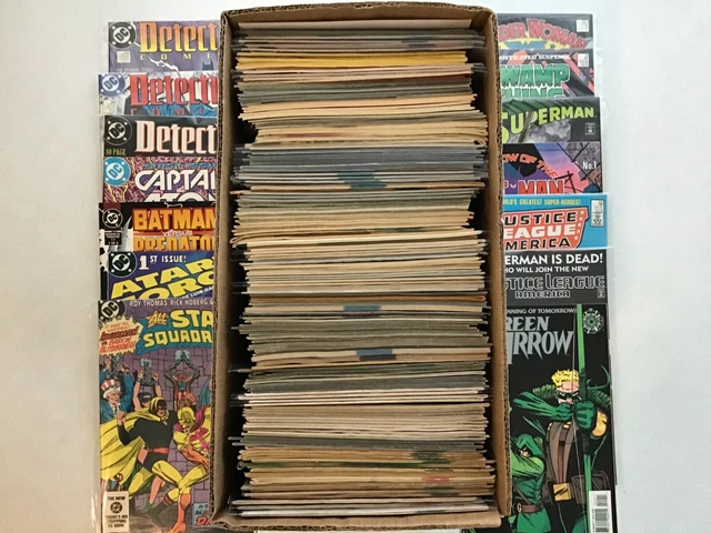HUGE ALL DC STUFFED SHORT BOX Lot of 175+ Comics - Batman, Superman, GL, JLA, +!