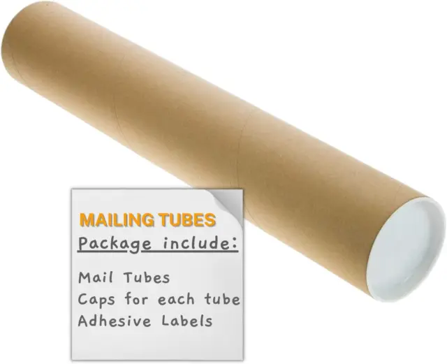 SAVUK Mailing Tubes with Plastic Caps Shipping Cardboard Blueprints Artwork Art