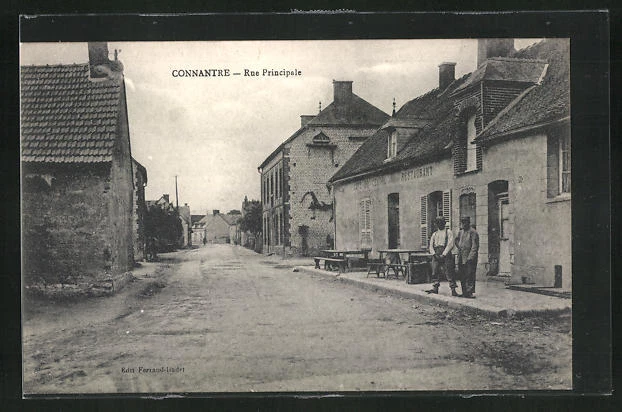 CPA Connantre, Rue Principale, vue de la rue