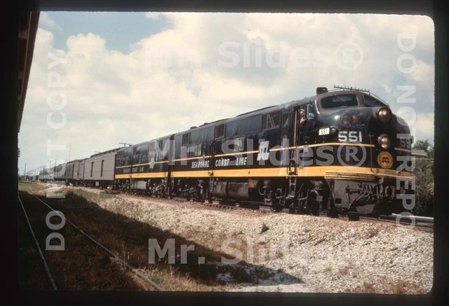 Duplicate Slide SCL Seaboard Coast Line E7A 551 & E7B Passenger Action