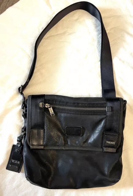 Tumi Alpha Bravo Black Leather Bag Crossbody