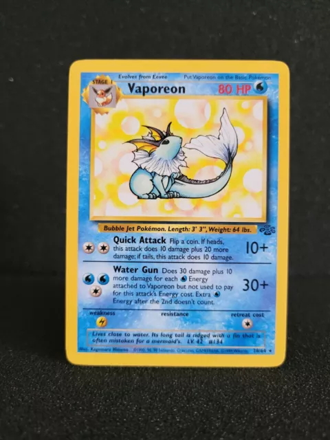 Pokemon Karte Vaporeon (Aquana) - Near Mint - 28/64 Jungle Set (Dschungel)