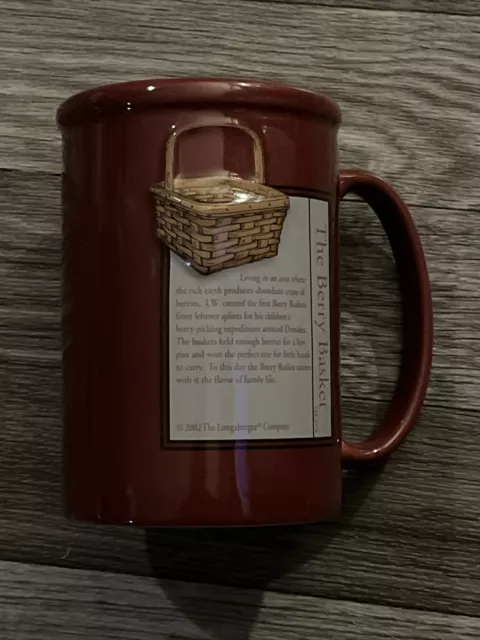 The Berry Basket Coffee Mug Tea Cup Longaberger Brand 2002 3D Embossed