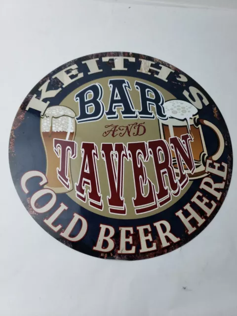 KEITH'S BAR N TAVERN COLD BEER HERE Sign12"x12".