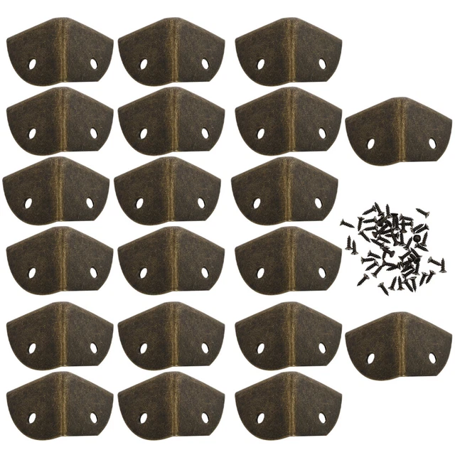 20 piezas de protectores de esquina de caja Creative Guards con paquete de tornillos (bronce)