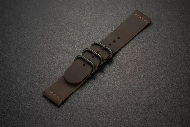 Quick Fit 20mm 22mm Vintage Genuine Leather Watch Strap Band Wristband Universal