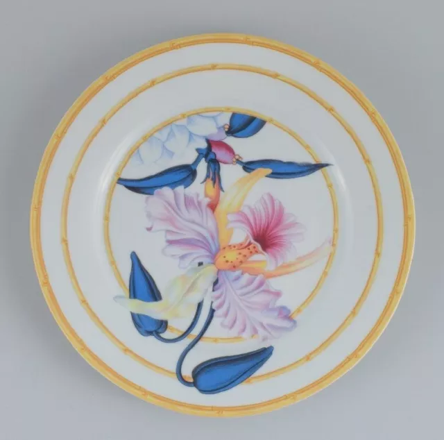 Porcelaine De Paris "Aurore Tropicale". Limoges, two coffee cups and a plate 2