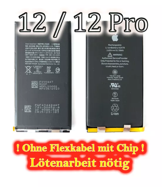 Akku für iPhone 12 / 12 Pro 2815mAh A2479 Ersatz Batterie Reparatur für original