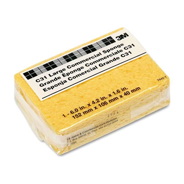 3M Commercial Cellulose Sponge, Yellow, 4 1/4 x 6 053200074494