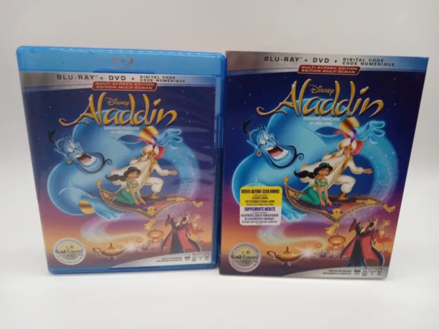 Walt Disney Aladdin Cartoon 1992 blu ray movie Signature Collection w/slipcover