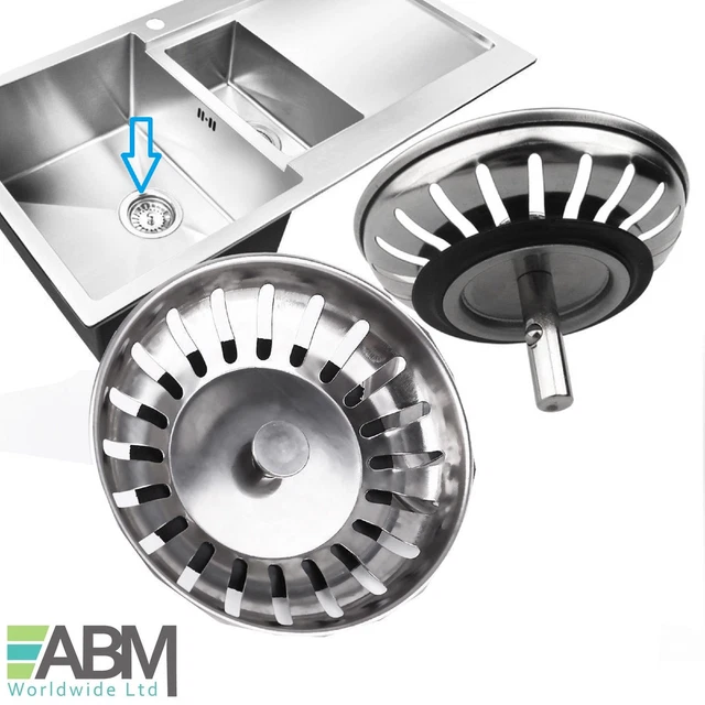 2X STAINLESS STEEL Replacement Kitchen Sink Drain Strainer Drainer