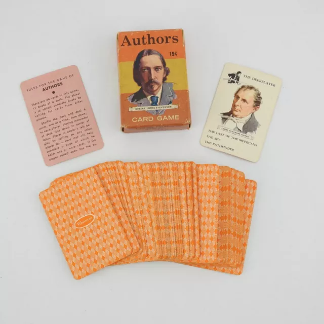 Vintage Authors Mini Deck Card Game by Whitman w instructions Complete Set