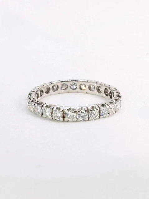 Alliance Éternité Diamants 1.10ct Tour Complet Or Blanc 18K - Taille 51 - Neuf Avec Étiquettes - Marque LYS