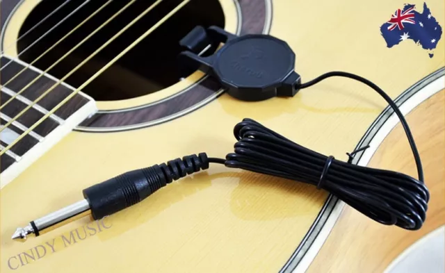 Acoustic Guitar Bass Clip-line Pickup Wire Black  NEW