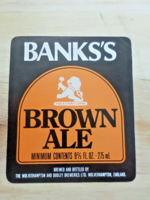 Banks's Brewery " Brown Ale "   Beer Bottle  Label ( E 11 )