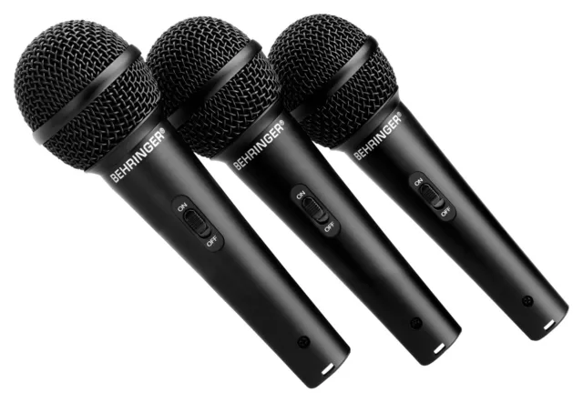 Behringer XM1800S Dynamic Cardioid Vocal Mic 3 pack in Hard Case 2