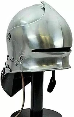 Casco medievale da cavaliere tedesco con celata, armatura europea da...