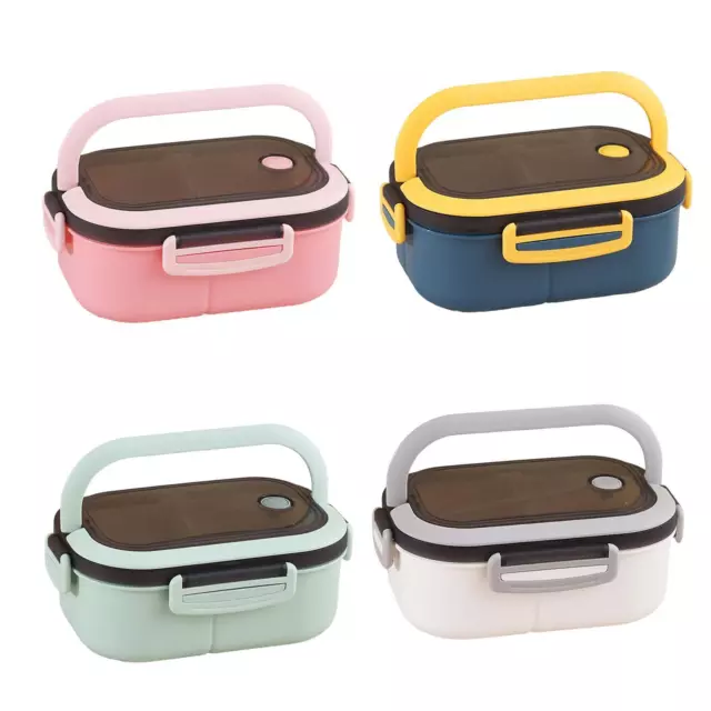 800ml Portable Divider Lunch Box with Handle Silicone for Kids Home Office