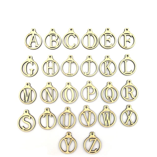 26 Letter Festival DIY Decor Label Tag Cards Wooden Gift Tags Label Wedding