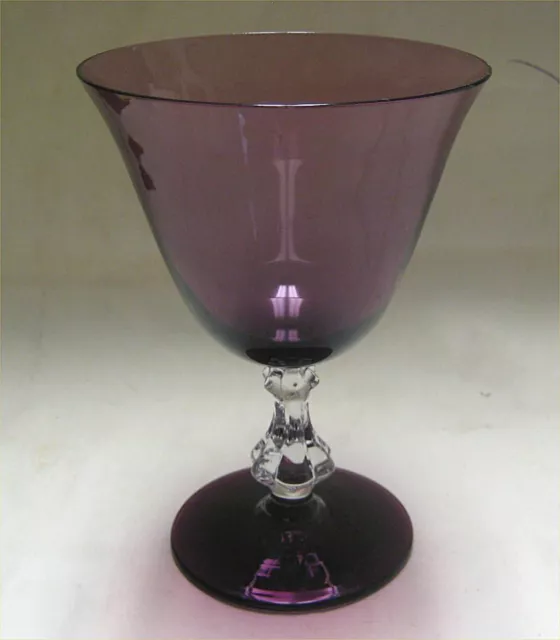 Elegant Tiffin Amethyst Depression Glass Water Goblet - Purple Pressed Glass