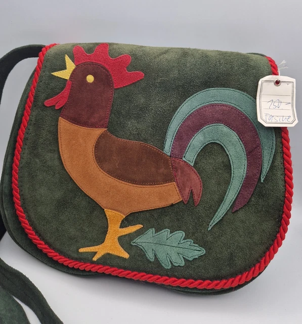 bellissima borsa tradizionale camoscio con motivo rubinetto