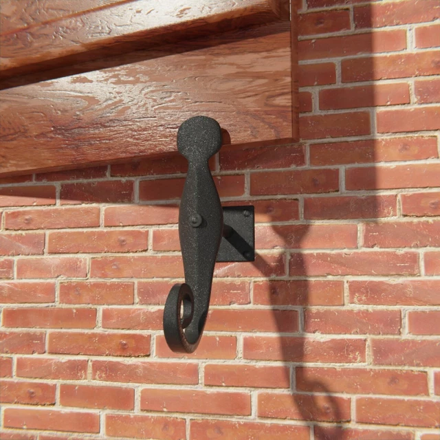 Black Shutter Dog Rat Tail Hand Forged Iron Rustproof Finish Renovators Supply