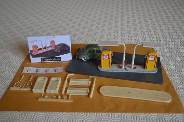 Garage 1:43 Avec Pompes Esso 1955 | Kit Résine à Peindre VROOM