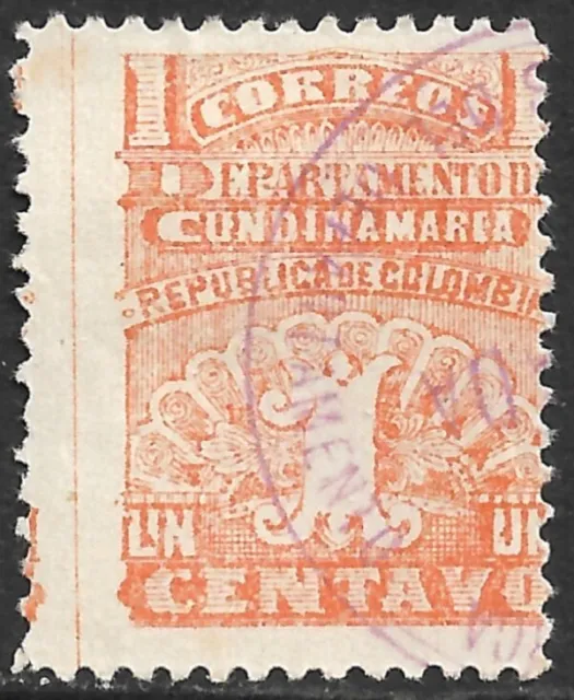 Cundinamarca Colombia State Scott #23 VG/F Used Issued 1904.
