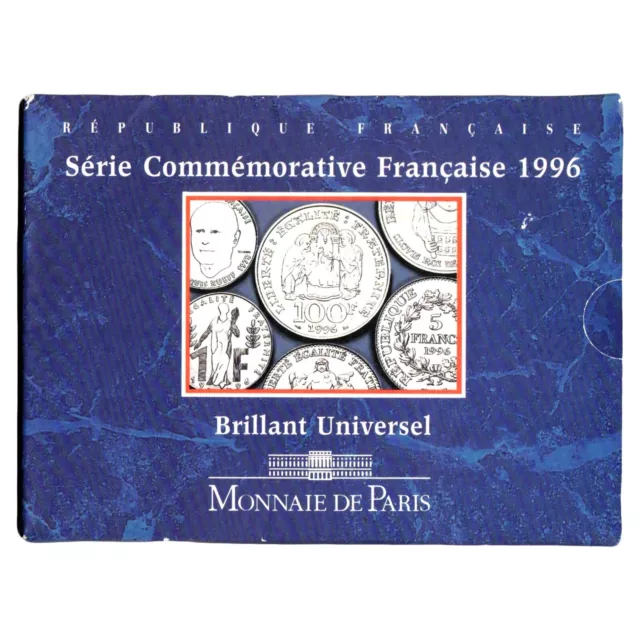 Coffret BU série commémorative 1996 3 pièces 1 fr - 5 fr - 100 fr Clovis France