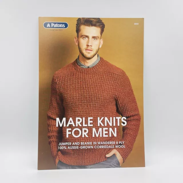 Patons Marle Knits For Men 051 Jumper and Beanie Knitting Pattern Wanderer