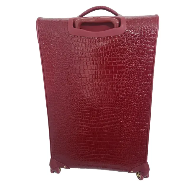 Samantha Brown 30" Spinner Luggage Durable Croco-Embossed PVC-Burgundy-NWT 3