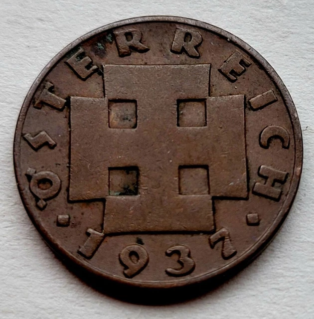 1937  Austria 2 Groschen Coin