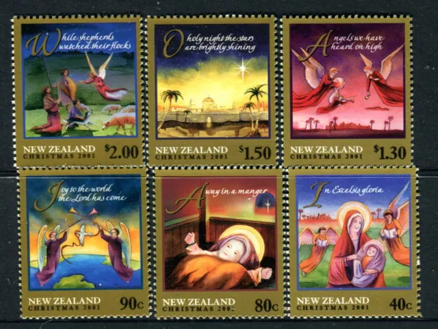 2001 New Zealand - Christmas MUH Set of 6 Stamps