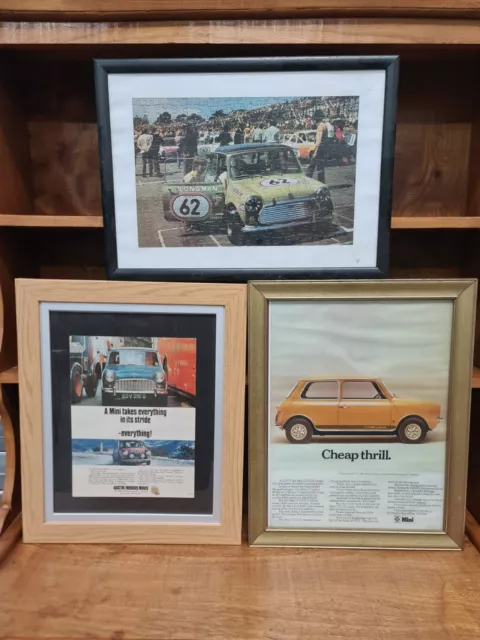 X3 Various Classic Mini Framed Posters etc