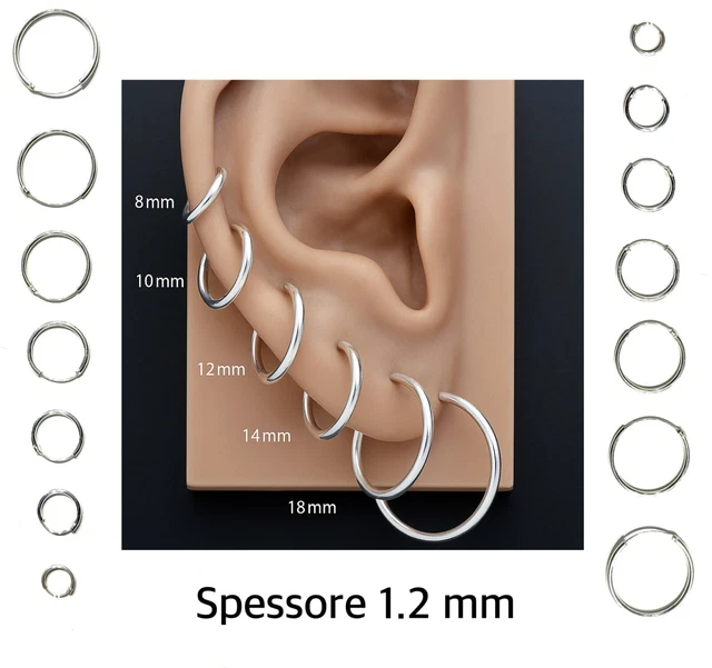 Orecchini Cerchietto In Argento 925 Con Ciondoli Combinabili - Gio - Foto 8