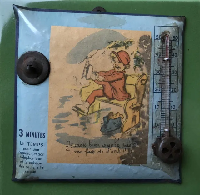 Ancien thermomètre glaçoïde publicitaire Germaine Bouret