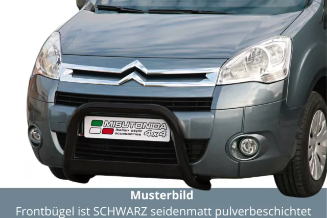 Frontbügel Edelstahl schwarz für Citroen Berlingo 2008 - 2014 63mm ABE Bullbar