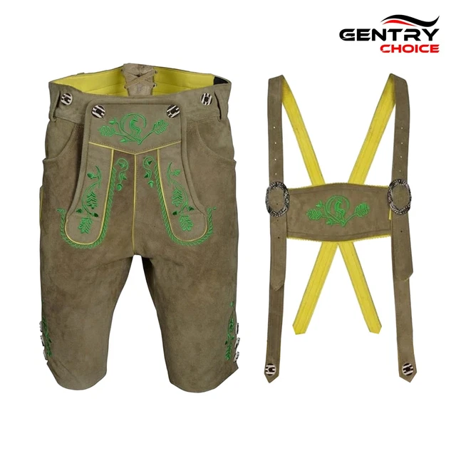Suede Leather Short Lederhosen Orff Bavarian Costume German Dress Oktoberfest
