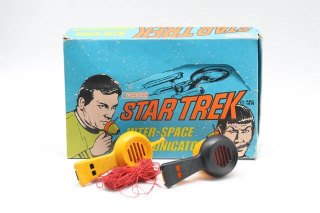Inter Space Communicator Star Trek walkie talkie giocattolo 1974 Lone Star IMBALLO ORIGINALE