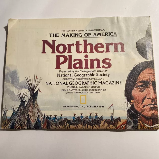1986 Vintage Map   The Making Of America Northern Plains Nat Geo￼ abl