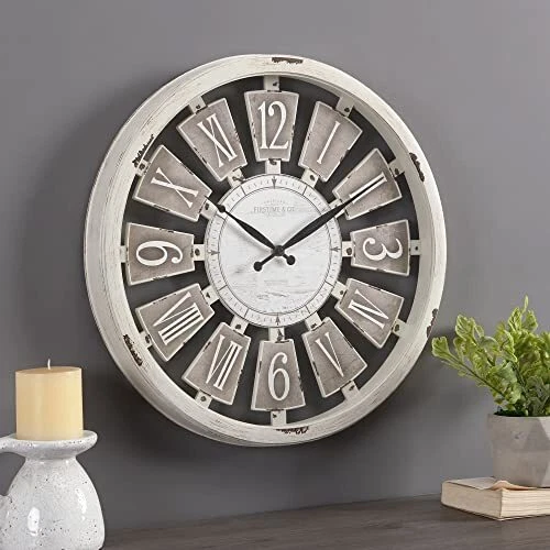 FirsTime & Co. Antique Plaques Wall Clock 20" White