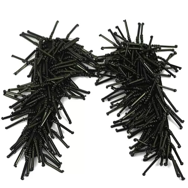 Schulterklappe Schulterjacke Schmuck, Paar Brett Abzeichen, schwarze Bugle Seed Perlen