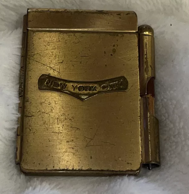 Vintage Tiny Metal Notepad With Pencil from New York City, 2x1.5”