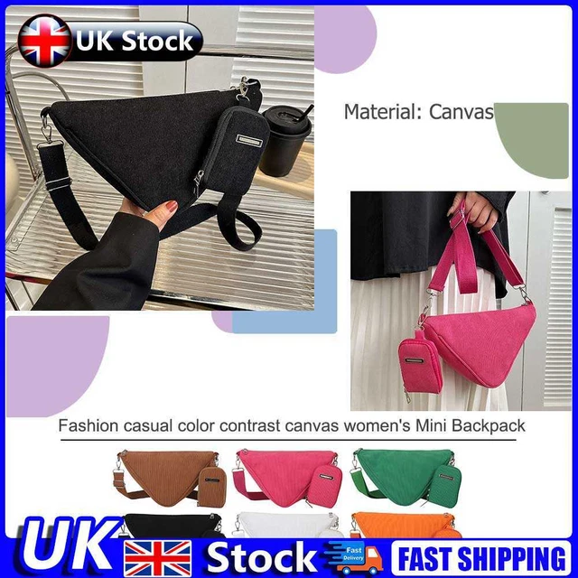 Fashion Crossbody Bag Solid Color Triangle Chest Bag Soft Cloth with Coin Purse
