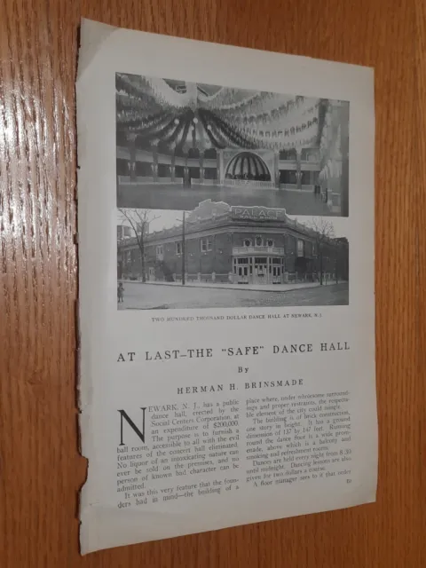 Newark NJ Safe No Liquor Dance Hall Technical World Articles 1913
