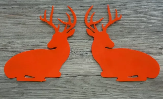 Pair of Bucks Laying Down Plasma Cut Metal Wall Art Hunting Blind Decor 8" x 8"